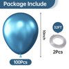 KALOR 10 Inch Metallic Blue Balloons, 100 Pcs Latex Helium Metallic Balloons for Kid's Birthday Party Baby Shower Wedding Graduation Graduation Party Decorations