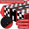 3pcs Race Car Tablecloth, Car Theme Birthday Decorations Supplies, Plastic Road Tablecloth, Rectangular Racetrack Tablecloth, Checkered Racetrack Table Runner TableCovers for Kids, 54 x 108 Inch