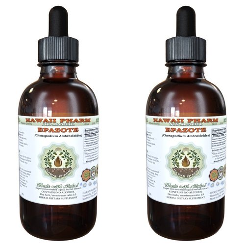 Hawaii Pharm Epazote Alcohol-Free Liquid Extract, Epazote (Chenopodium Ambrosioides) Dried Herb Glycerite Natural Herbal Supplement 2x4 oz