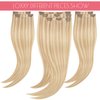 Loxxy Invisible Clip in Hair Extensions Human Hair Silky Straight Light Golden Brown Mixed With Platinum Blonde Thick Seamless Real Hair Extensions Clip in Human Hair 130g 7Pcs 16Inch P12/60A