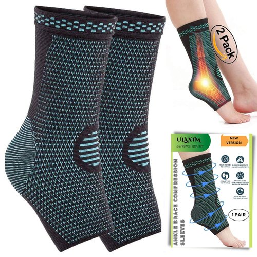 ULAXIM [ 2 pack ] Ankle Support Running, Sports, Daily Wear (Small)