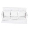 Agatige Dollhouse Furniture Set, Dollhouse Miniature Sofa Kit with 3 Pillow Miniature Toys Couch Chairs for 1:12 Dollhouse Accessory(White)