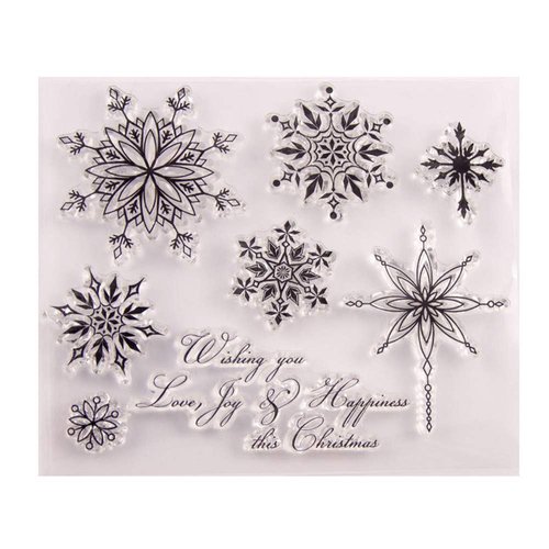 arriettycraft Christmas Snowflakes Sayings Verses Clear Stamps for Christmas Cards Making or Journaling, Snowflake Transparent Silicone Stamps for Journals Albums Scrapbooking Paper Crafts Decoration