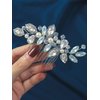 Brishow Crystal Bride Wedding Hair Comb Silver Rhinestone Hair Piece Beads Bridal Hair Accessories for Women and Girls