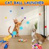 Cat Toy with Colorful Pompom Balls and Ball Launcher - Set of 30 Pieces, Plush Toy Balls for Kitten Training and Play, Silent and High Elastic Interactive Toys for Kitty, Cat Toy for House Cats