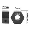 Vgoohobby Metal 12mm Hex Wheel Hubs 7mm Thick Drive Adapters with Flanged Lock Nuts Compatible with Traxxas 1/10 4WD Rustler Slash Stampede RC Car，Replace Part 1654 (Black)