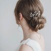 12 PCS Wedding Hair Clips, Bride Pearl Hair Pins Bridal Rhinestone Hair Pieces Vintage Bridal Wedding Hair Pins Pearl Crystal Hair Accessories for Bride Bridesmaids Girls