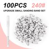 Rolybag 100pcs Small Sanding Bands Nail Drill Bits 240 Extreme Fine Grit Nail File Sanding Bands with 3.1mm Mandrel Bit for Acrylic Nails Gel Removing Shaping Professional Manicures and Pedicure,Zebra