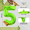 LEBERY Dinosaur Number 5 Ballloon, 40 Inch Green Number 5 Balloon, Mini Dino Foil Balloons Baby Dinosaur Balloons for Kid Dino Theme Jungle 5th Birthday Baby Shower Party Decorations