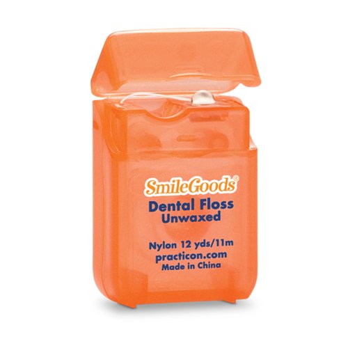 SmileGoods Unwaxed Dental Floss, 12 yards, Bulk Pack of 72