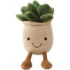 WUZHOU Tulip Plush Toy, 13.7" Flower Pot Stuffed Plushie Pillow Decoration, Soft Fluffy Toy Succulent Plants Friend Throw Pillow, Multicolor (Khaki-Succulent)