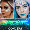 Go Ho Silver and White Body Glitter Set,Singer Concerts Face Glitter Gel Makeup,Holographic Long Lasting Chunky Sequins Glitters for Eye Lip Hair Nails,Festival Rave Accessories,Silver&White Glitter