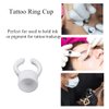Pigment Rings - Yuelong 300PCS Tattoo Rings Cups Disposable Makeup Rings Tattoo Glue Holder,Tattoo Ink Ring Adhesive Makeup Glue Rings Palette Plastic Nail Art Eyelash Extension Rings(Medium)
