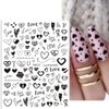 Valentine's Day Nail Art Stickers Black Heart Shape Romantic Cupid Nail Decals Exquisite Nail Art Supplies 3D Self Adhesive Design Valentine's Day Nail Stickers for Women Girls DIY Nail Decoration