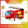 5 Pcs Fire Truck Shape Balloons Giant 33 Inch Fire Engine Foil Balloons Helium Supported for Firefighting Theme Birthday Party Decorations Supplies