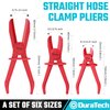 DURATECH 6-Piece Hose Clamp Pliers, Straight & 90 Angled Hose Pinch Off Pliers, Line Clamp Pliers Set for Flexible Hoses, Fuel Hoses, Gas Lines, Brake Hoses and Radiator Hoses