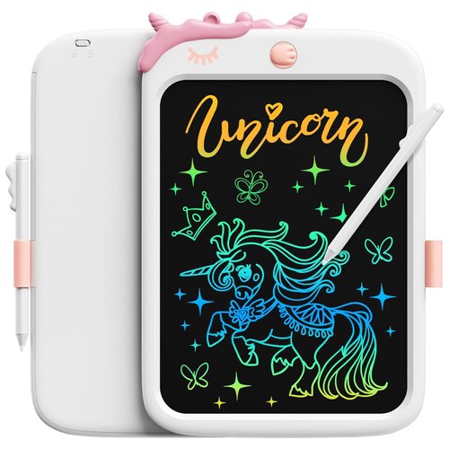 bravokids 10inch LCD Writing Tablet for Kids, Colorful Toddlers Toys Drawing Board, Educational GirlsToys, Unicorn Doodle Board Toys for 2 3 4 5 6 7 8 Year Old, Boys Birthday Christmas Gifts