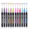 MAITING Shimmer Marker Set,12 Colors Super Squiggles Outline Marker Set, Outline Metallic Markers Glitter Markers Pens for Christmas Card Writing, Birthday Greeting, Painting, DIY Art Crafts