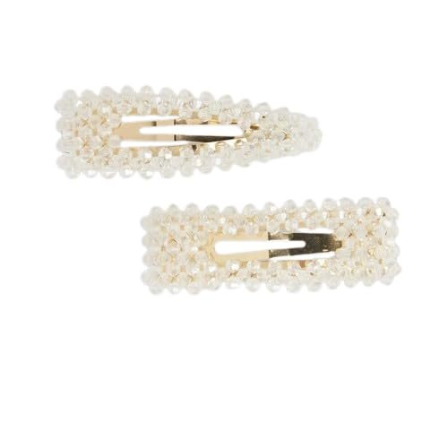 Coco + Carmen Arianna Beaded Hair Clip with Faceted Glass Beads, Clear, Women Hair Fashion Accessories