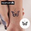 INKARTLINK Semi Permanent Tattoos, 3 Sheets of Small Temporary Tattoos, Adult Art Designs, Party Favors, Waterproof, Realistic, No Adhesive, No Reflective, Lasts 1-2 Weeks (Butterfly)