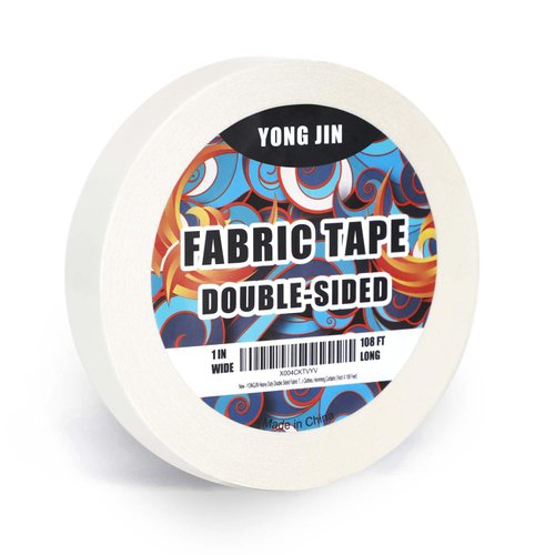 YONGJIN Sided Fabric Tape - Seamless Bonding Without Sewing Or Ironing, Peels Off Easily, Strong Adhesive Fabric Hemming Tape for Pants, Hem Tape,Curtains (1inch)