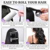 Big Self-Grip Hair Curlers Rollers with Stainless Steel Duckbill Clips for Long, Medium, Thick Hair and Bangs Volume (Black)