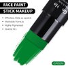 Go Ho Dark Green Face Body Paint Stick,Water Based Washable Green Face Paint Stick,Full-coverage Cream Green Body Paint for Halloween Cosplay SFX Witch Hulk Makeup,St Patricks Day Accessories
