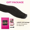 Lashey Hair Extensions Clip in Hair Extensions 100% Real Human Hair Kinky Straight Invisi Edge Seamless Clip in Hair Extensions 110g Natural Black 16 Inch Human Hair for Black Women