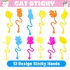 36PCS Cat Party Favors - 24PCS Temporary Tattoos 12PCS Sticky Hands Perfect Birthday Supplies for Kids Stretchy Fidget Goodie Bag Stuffers Treasure Box Toys Classroom Prizes Student Gifts