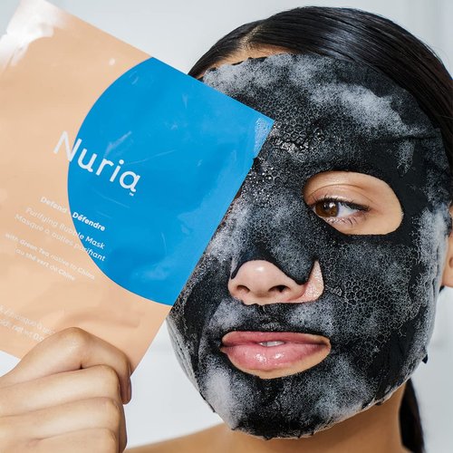 Nuria - Defend Purifying Bubble Sheet Mask Set, Cleansing Masks to Lift Impurities for Clean Skin, Suitable for All Skin Types, 5 mask bundle, each 25g/net wt 0.9 oz