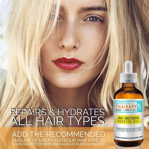 Big Kizzy Thairapy Hair Oil - Repair Treatment for Dry, Damaged and Frizzy Hair - Ultra Concentrated Oil of Pure Argan, Marula and Coconut Oil, 2 oz