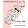 KLLRO RUO Chapstick Holder Keychain Fashion Lipstick Sleeve Lip Balm Portable Pocket Lip Gloss Tube Holder Clip-on Makeup Travel Accessories - Cute Flower