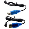 Blomiky 2 Pack 3.7V USB Charger Cable with SM-2P Plug Connector for Mini RC Amphibious Stunt Car Boat Trucks 3.7V Li-ion and Li-Po Battery / 3.7V USB 2