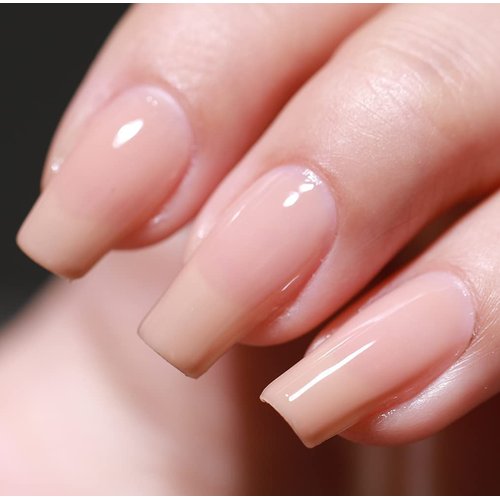 FZANEST Jelly Brown Nude Gel Nail Polish,Sheer Milky Gel Polish All Seasons Colors Soak Off LED U...