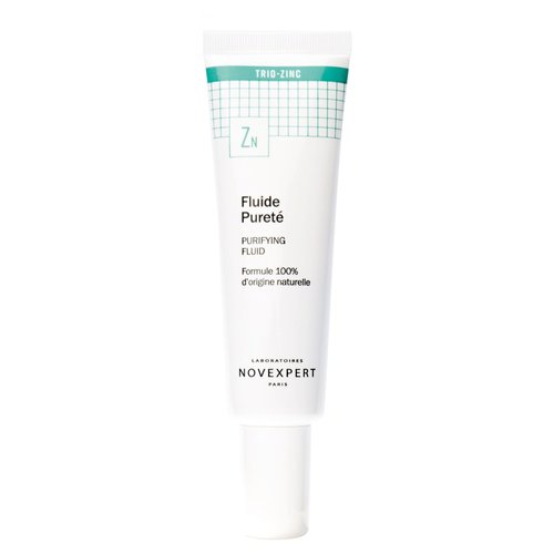 Novexpert Purifying Fluid - Zinc Face Cream for Women and Men - Fast Absorbing Face Cream for Redness and Blemish Prone Skin - Hypoallergenic for All Skin Types - Natural, Organic, Vegan - 1 oz