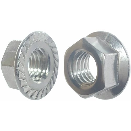 Fifty (50) 1/4-20 Zinc Plated Serrated Flange Hex Lock Nuts (BCP269)