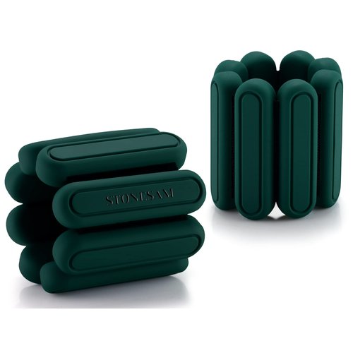 STONESAM Wrist & Ankle Weight-Set of 2 (1lb), Wearable Wrist Bracelets for Yoga, Dance, Barre, Pilates, Exercises, Cardio, Aerobics, Walking (Blackish green)