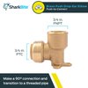 SharkBite 3/4 Inch x 3/4 Inch Drop Ear Elbow, FNPT, Push to Connect Brass Plumbing Fitting, PEX Pipe, Copper, CPVC, PE-RT, HDPE, U340LFA