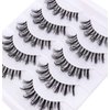 KSYOO Clear Band Dramatic Lashes 8-15mm D Curl Lashes Mink, Fluffy Semi-dramatic 3D Multi-Layered Strip Lashes, Reusable, Invisible Band Strip Eye Lashes - 5 Pairs (Clear Band U6) (Clear Band U6)