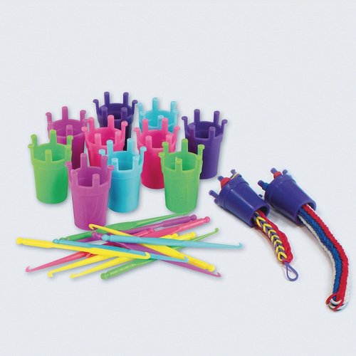 Pepperell Braiding EZ Looper Weaving Tool Sets. Kids & Adults Can Easily Make Basic to Advanced Stretch Band Jewelry, Set Includes 12 Tools, 12 Hooks and Instructions. Plastic.
