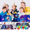Space Party Favors, 70pcs Space Themed Party Favors, Space Birthday Decorations Includ Space Goodie Bags Stamp Slap Bracelet etc Space Birthday Party Favors for Space Themed Birthday Party Supplies