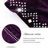 Bohend Rhinestone Turban Headband Sleep Headwrap Wide Sparkly Sleep Crystal Muslim Hat Headwear Beanie Velvet Hat Cap Hair Wrap for Women and Girls (Deep Purple)