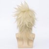 BERON Blonde Mens Wig Short Straight Anime wig Cool Men Boys Tousled Wig Light Blonde Teens Costume Wig Heat Resistant Synthetic Rose Net Wig for Anime Cosplay Party Halloween Costume