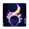 JEWEKY Light Up Headband Star Moon Hair Band Flashing Headpiece Led Rave Costume Party Hair Accessories Women (see through)