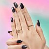 GLAMERMAID Black Jelly Press on Nails Short- Handmade Gel Nails, Black Glitter Fake Nails Oval Shape Galaxy Acrylic False Nail Kits Stick Glue on Nails Sets Reusable Nails for Women Girl Gift