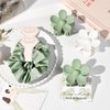 DEEKA 16 Pcs Bridesmaid Proposal Gifts Set Flower Hair Claw Clips with Floral Card & Satin Scrunchies Proposal Box Bridal Party Gift Bridesmaids Bachelorette Party Favors (White&Sage Green)