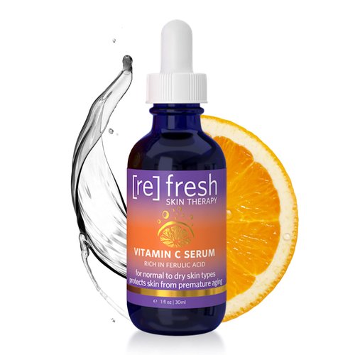 Refresh Skin Therapy – Vitamin C Serum with Ferulic and Hyaluronic Acid, Age-Defying Skin Care Serum, Vegan, Alcohol and Fragrance-Free Brightening Face Serum, 30ml