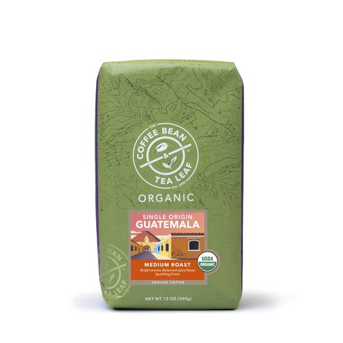The Coffee Bean & Tea Leaf Hand-Roasted Guatemala Organic Ground Coffee, Medium Roast, 12 oz Bag