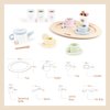 nunukids Wooden Tea Set for Little Girls Tea Party Set for Toddlers 20pcs Playset Pretend Play Tea Set Toy