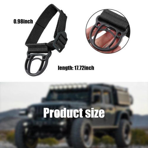 Suvnie 2PCS Roll Bar Coat Hanger Clothes Hook for Wrangler CJ YJ JL JT LJ TJ JK JKU JLU, Auxiliary Automotive Hanging Buckle Parts, Durable Stand Clothes Hanger Belt, Car Accessories (Black)